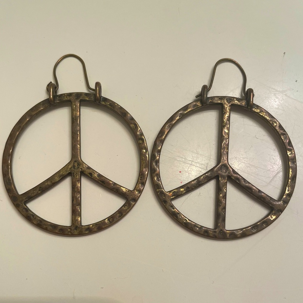 Lucky Brand Peace Sign Earrings